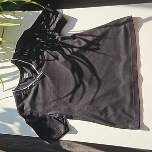 Alia Black Short Sleeve Top - Petite Size XS